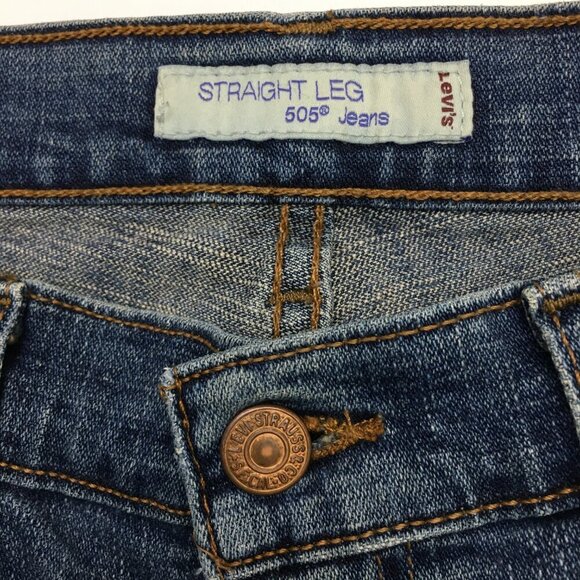 Levi's 505 Women's Jeans Straight Leg Stretch waist 28 length 32" - Picture 4 of 9